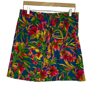 Women's 12 J.Crew Linen Cotton Floral Tropical Straight Skirt